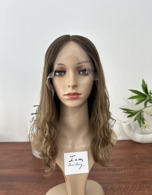 #4B10 Wavy 16inch Slight Layer HD Lace Top Wig