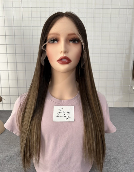 Lace Top Wig 22inches Slight Layer Natural Straight Hair