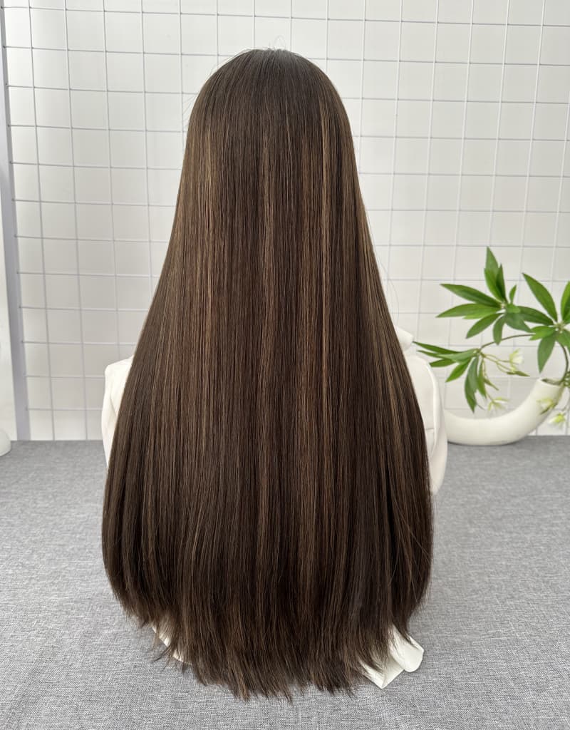 Lace Top Wig 24inches Natural Colorwith Highlight Light Layer Natural Straight