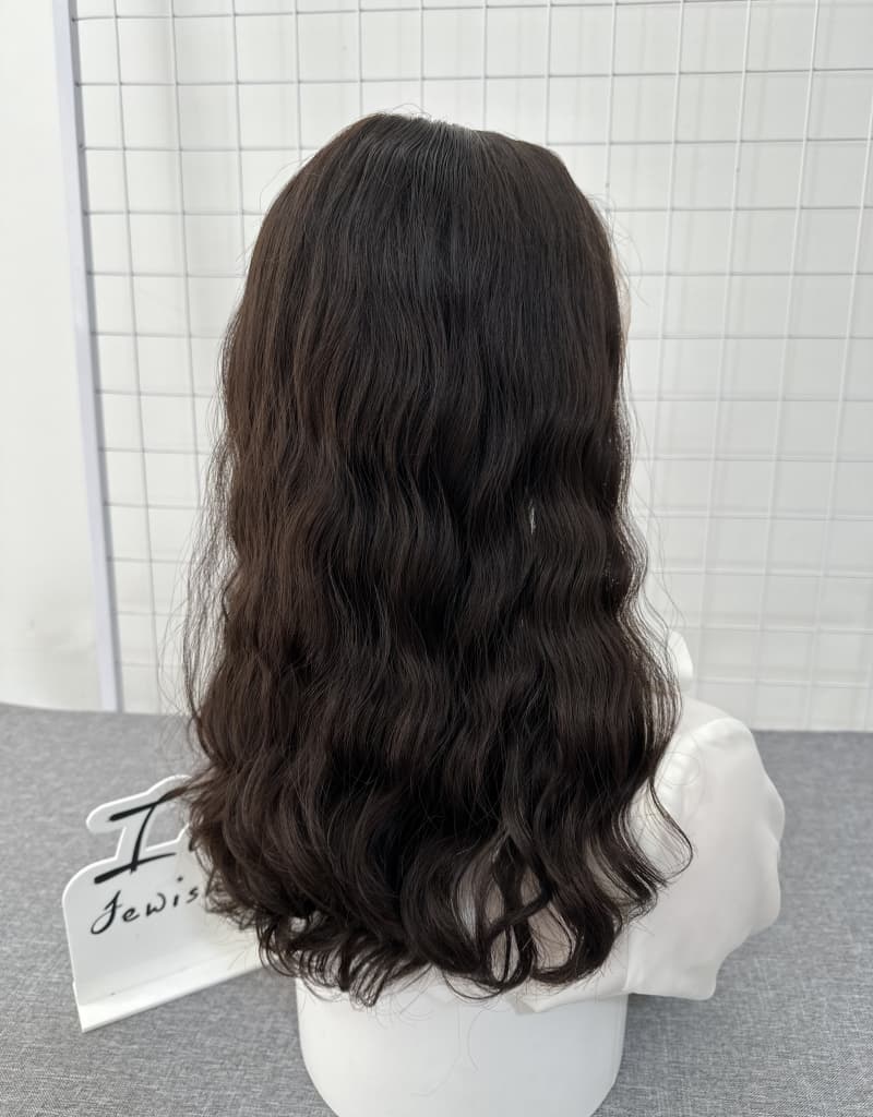 Dark Brown Lace Top Wig 20inches Wavey Slight Layer