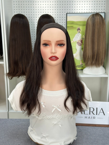 16-inch Color #6 Virgin Russian Hair Hatfall Sheitel Wig-No Layer,Natural Wave