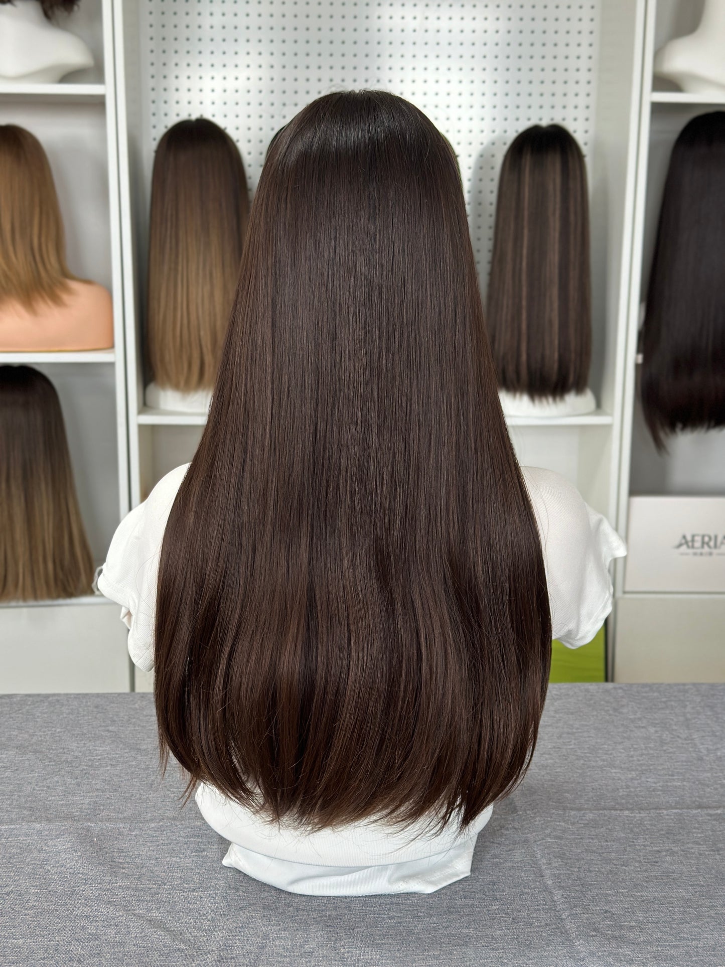 24inch Straight Original Color #6 Lace Top Wig Russian Hair