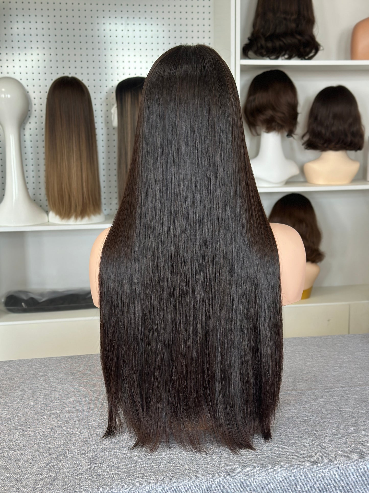 26inch Slight Layer Straight Original Color #4 Russian Hair Lace Top Wig Sheitel