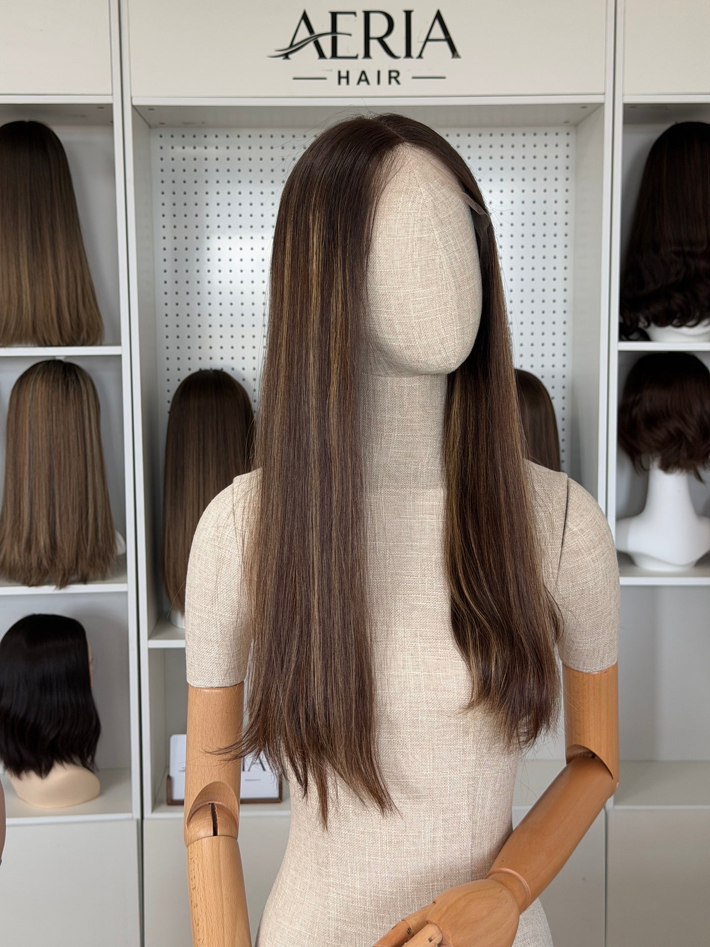 24inch Straight Slight Layer Highlight Color Russian Hair Lace Top Wig Sheitel
