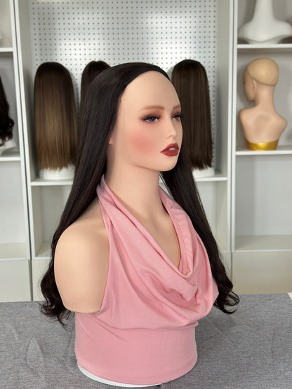 22inch Slight Layer Natural Wavy Color #4 Bandfall Wig Sheitel