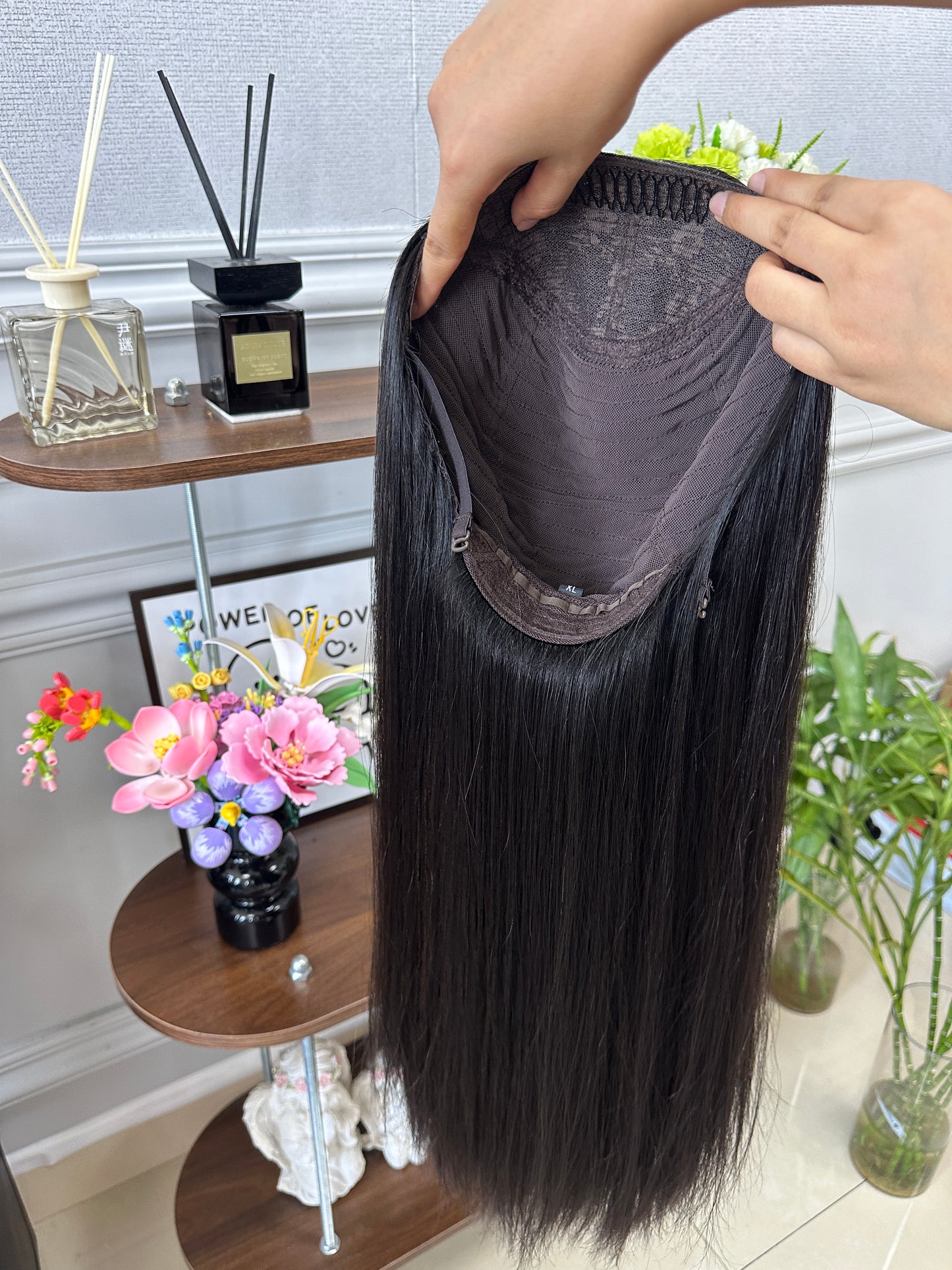 26inch Slight Layer Color #2 add Highlight Straight Brazilian Hair Bnandfall Wig Sheitel