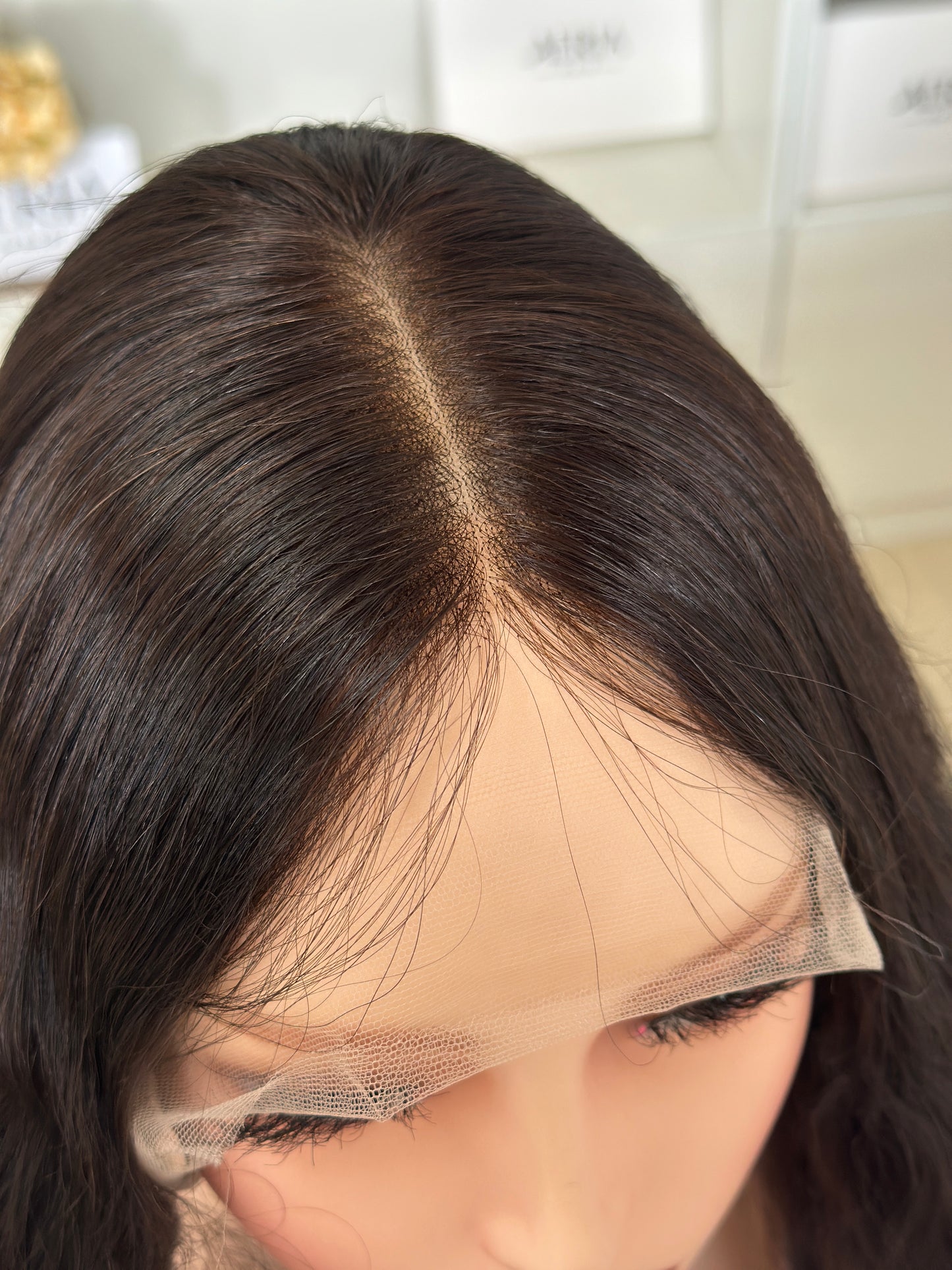 22inch Slight Layer Natural Curly Color #4 Brazilian Hair Lace Top Wig Jewish Wig Sheitel