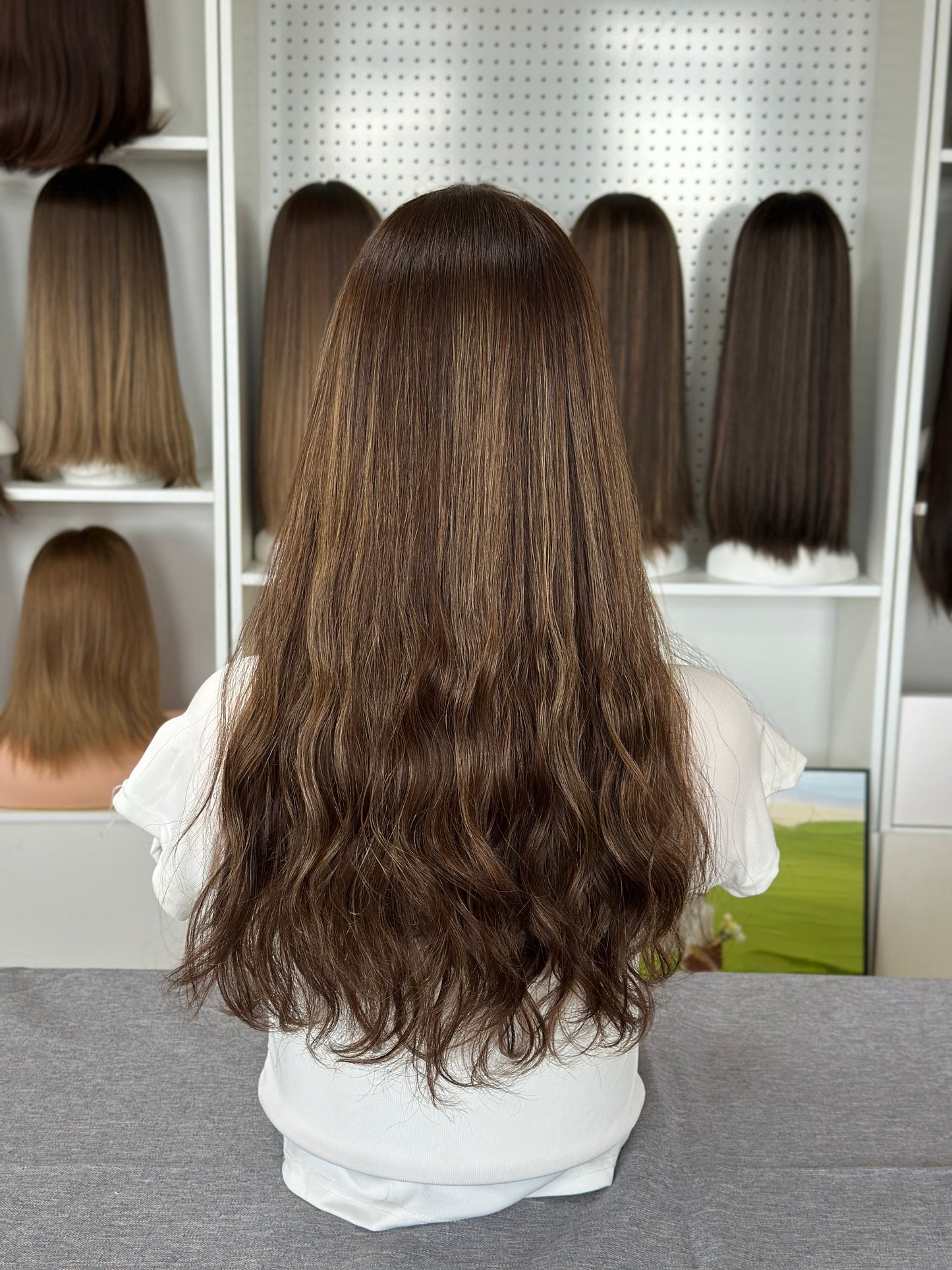20inch Slight Layer Color #68/10 Natural Wave Brazilian Hair Lace Top Jewish Wig Sheitel