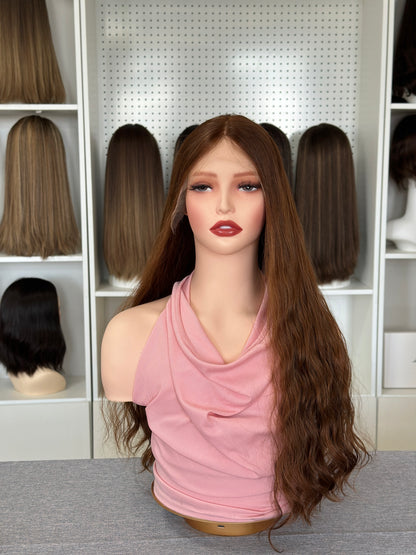 26inch Slight Layer Color #B5/b7 Natural Wave Brazilian Hair Lace Top Jeiwish Wig Sheitel