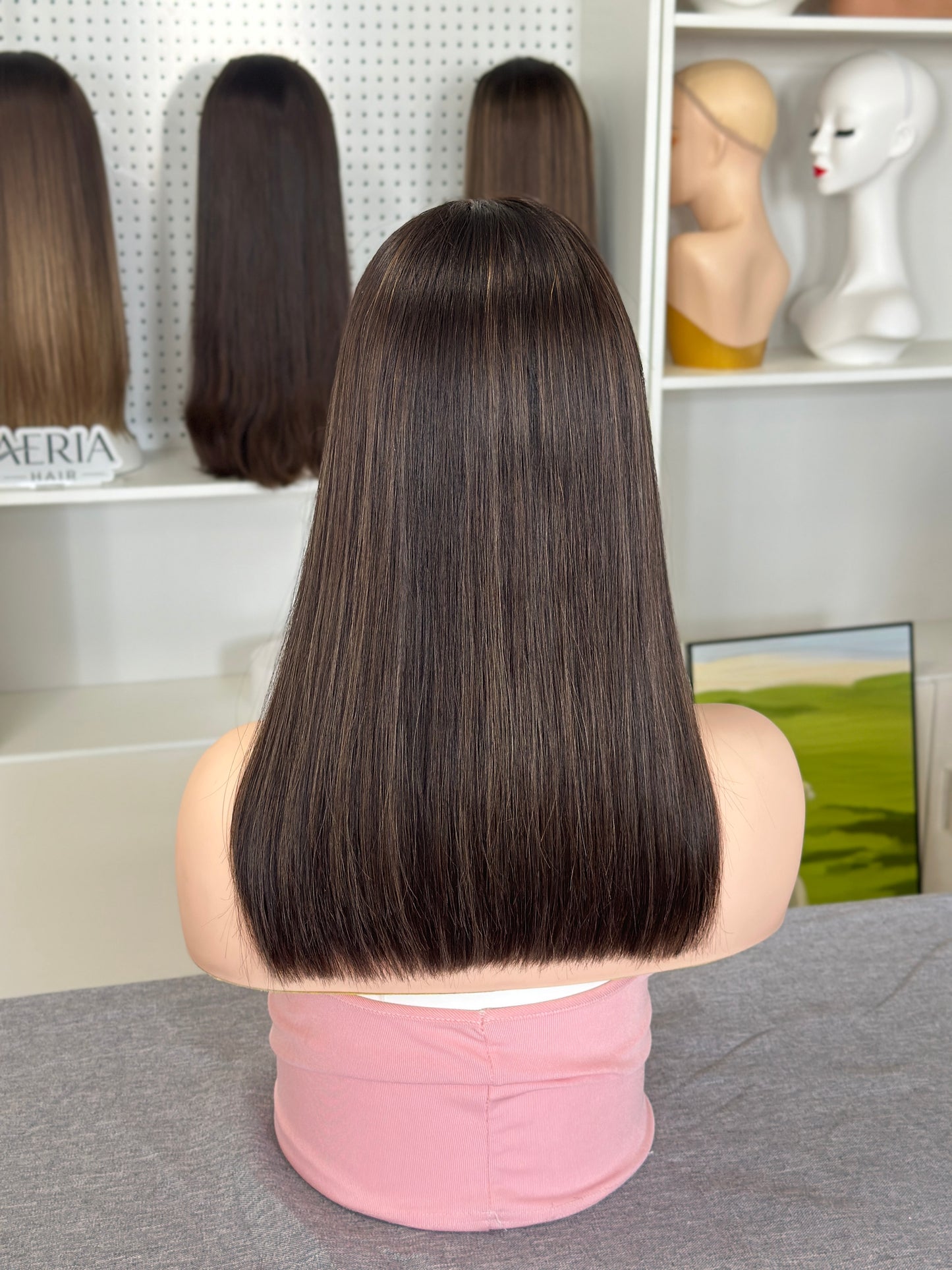 16 inch Bob Straight Highlight Color Brazilian Hair Lace Top Jewish Wig Sheitel