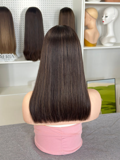 16 inch Bob Straight Highlight Color Brazilian Hair Lace Top Jewish Wig Sheitel