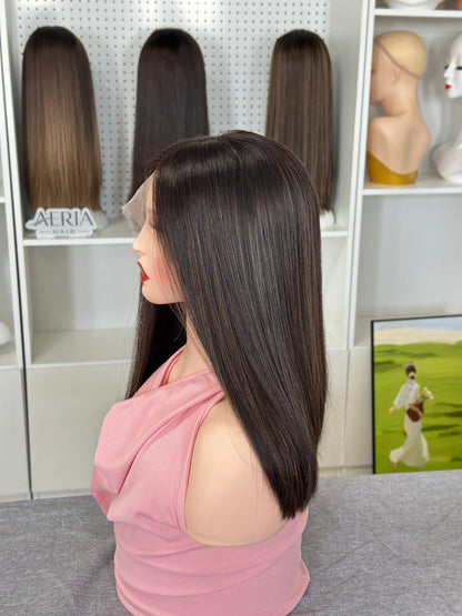16 inch Bob Straight Highlight Color Brazilian Hair Lace Top Jewish Wig Sheitel