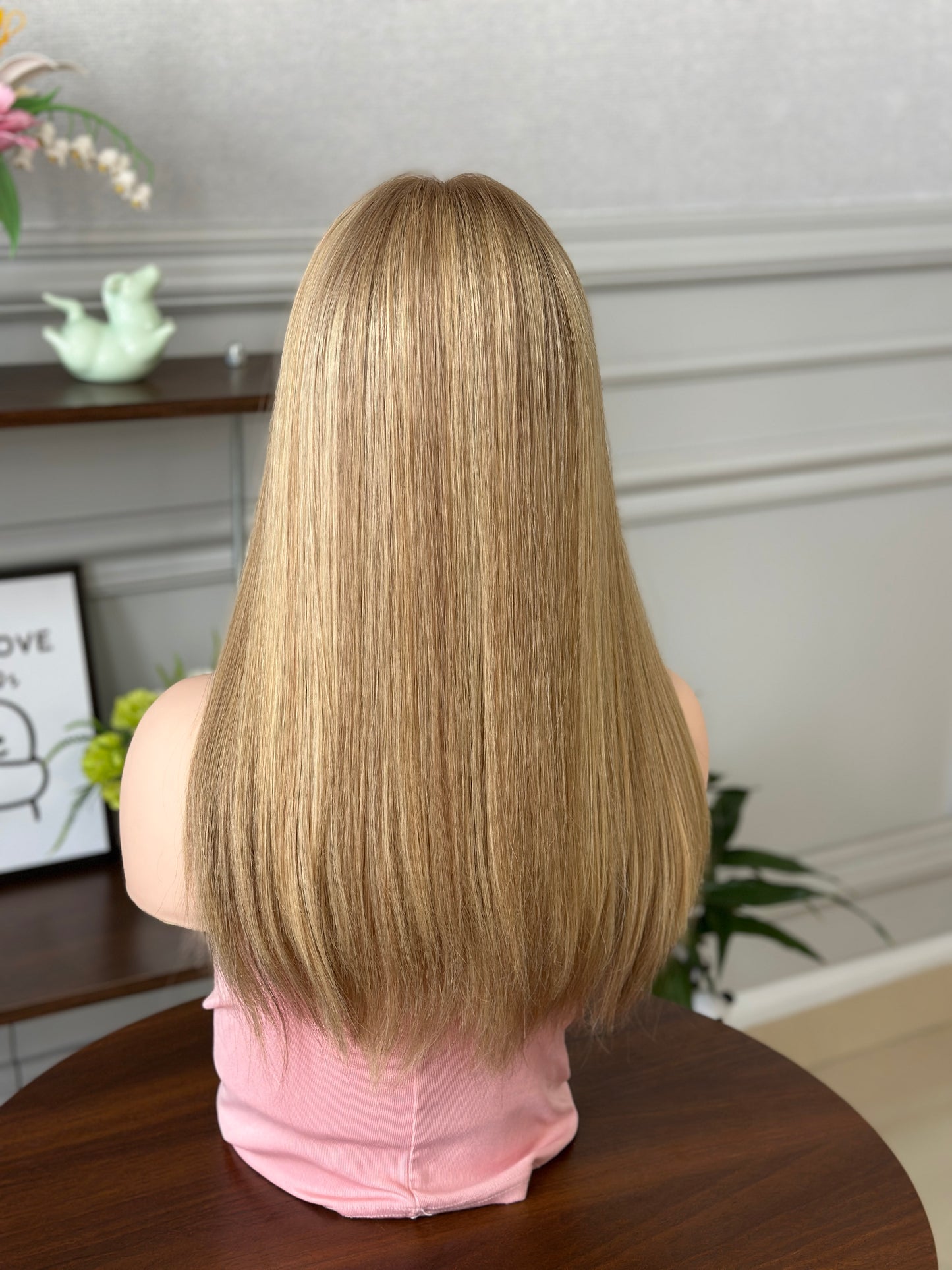 20 inch Color #ZK Straight Brazilian Hair Slight Layer Lace Top Kosher Wig Sheitel