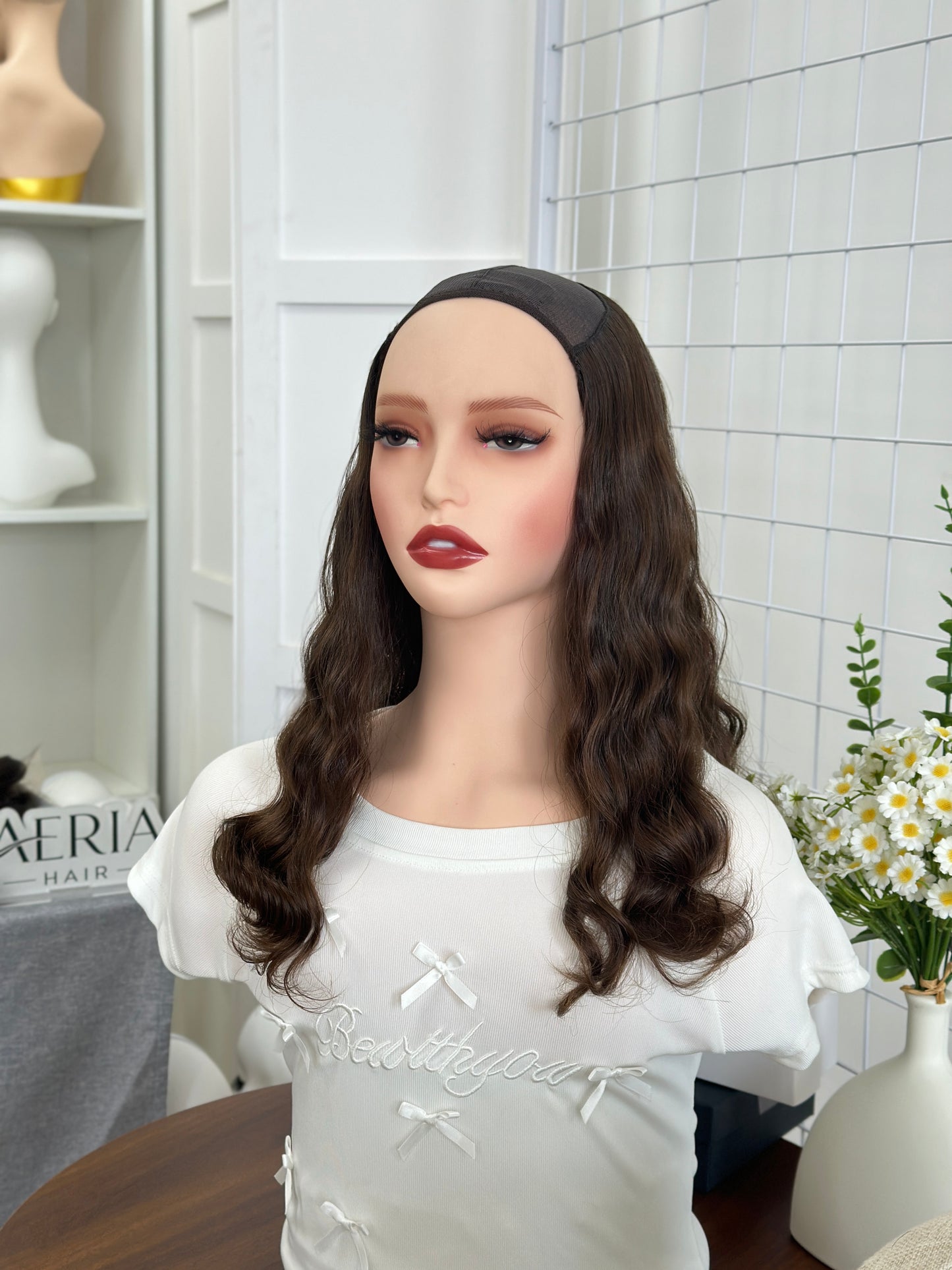 18 inch Slight Layer Natural Wave Russian Hair Hatfall Wig Hat Jewish Wig Sheitel