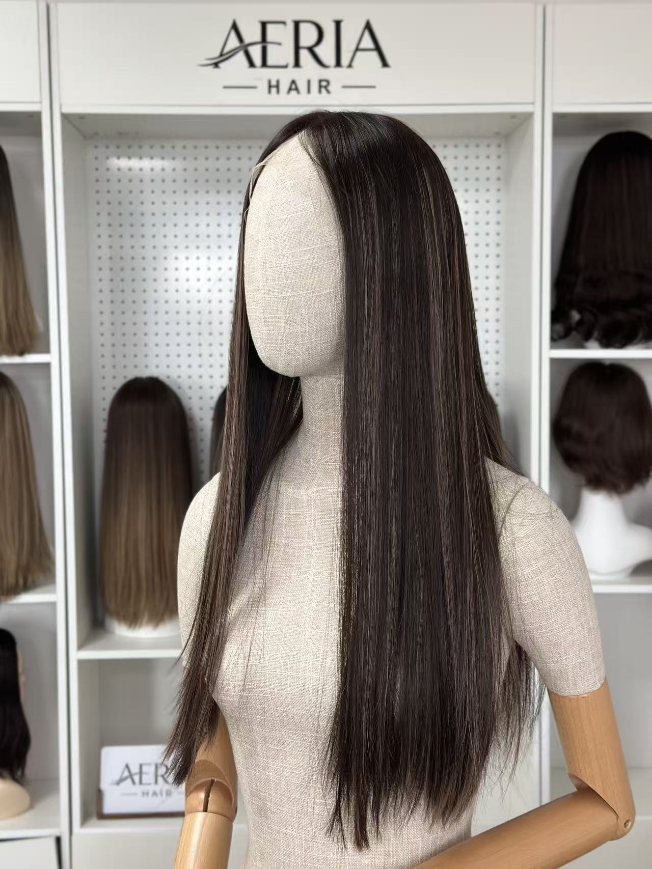 24 inch Slight Layer Brazilian Hair Straight Lace Top Wig Jewish Kosher Wig Sheitel