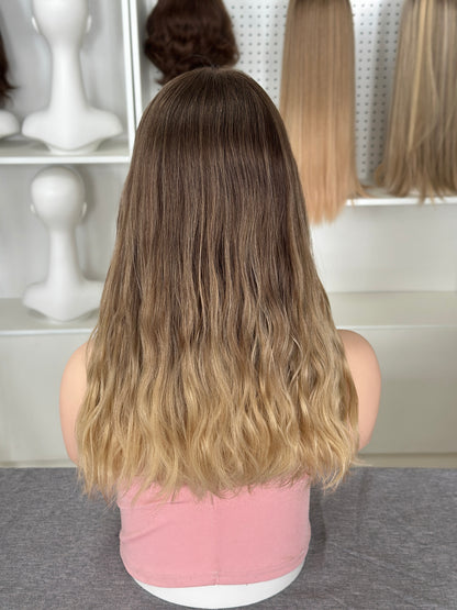 18 inch Slight Layer Color #B02 Natural Wave Straight Lace Top Kosher Wig Sheitel