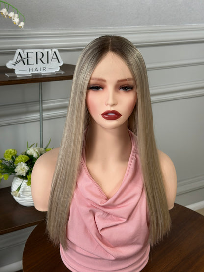 20 inch Slight Layer Color #B08 Brazilian Hair Straight Lace Top Wig Jewish Kosher Wig Sheitel