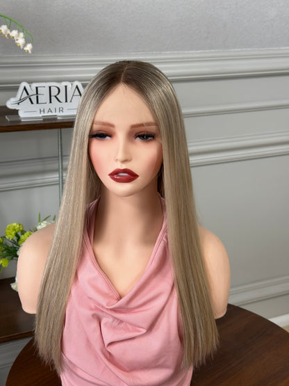 20 inch Slight Layer Color #B08 Brazilian Hair Straight Lace Top Wig Jewish Kosher Wig Sheitel