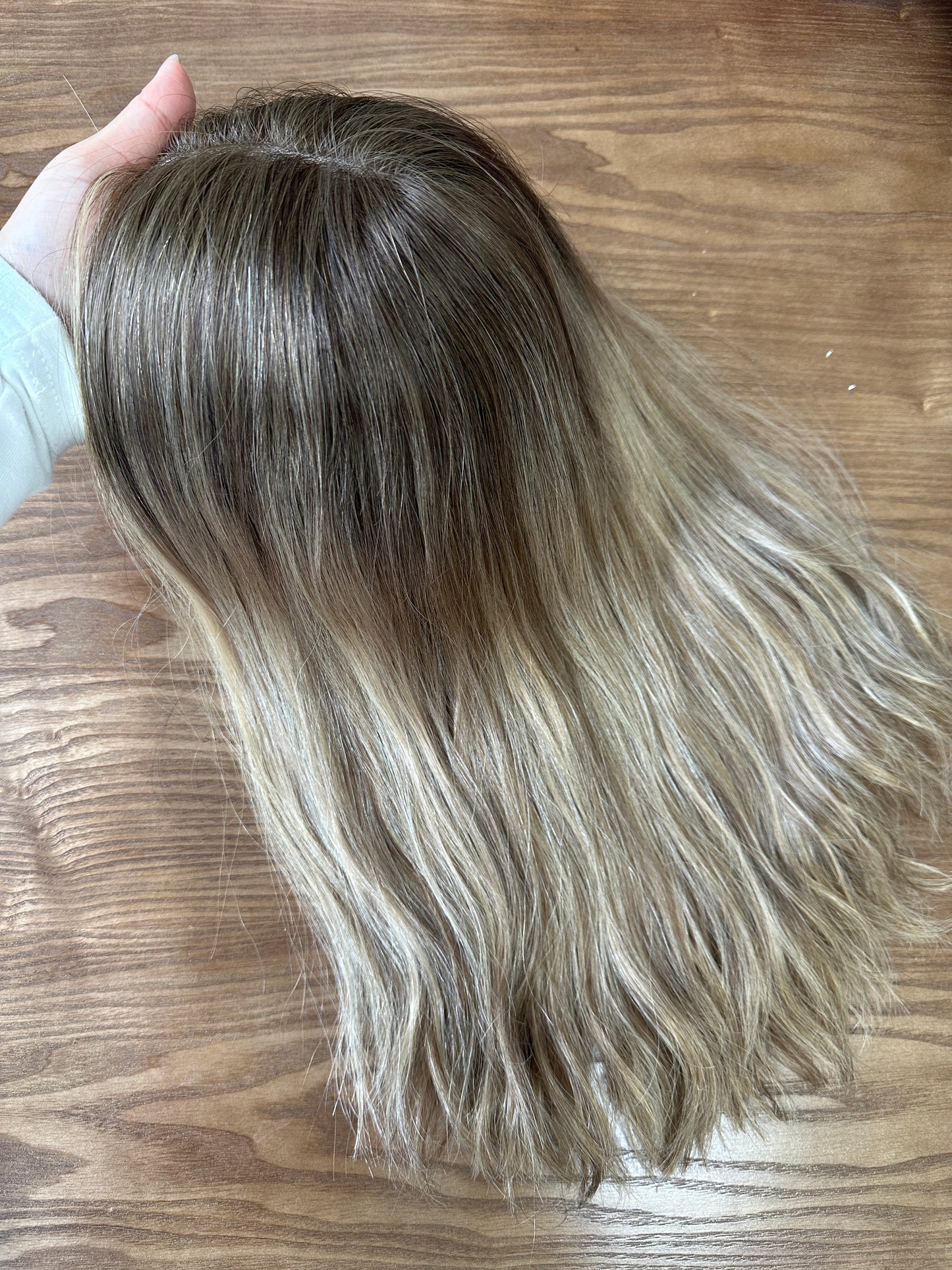16 inch Slight Layer Color #B68 Natural Straight Lace Top Jewish Wig Sheitel