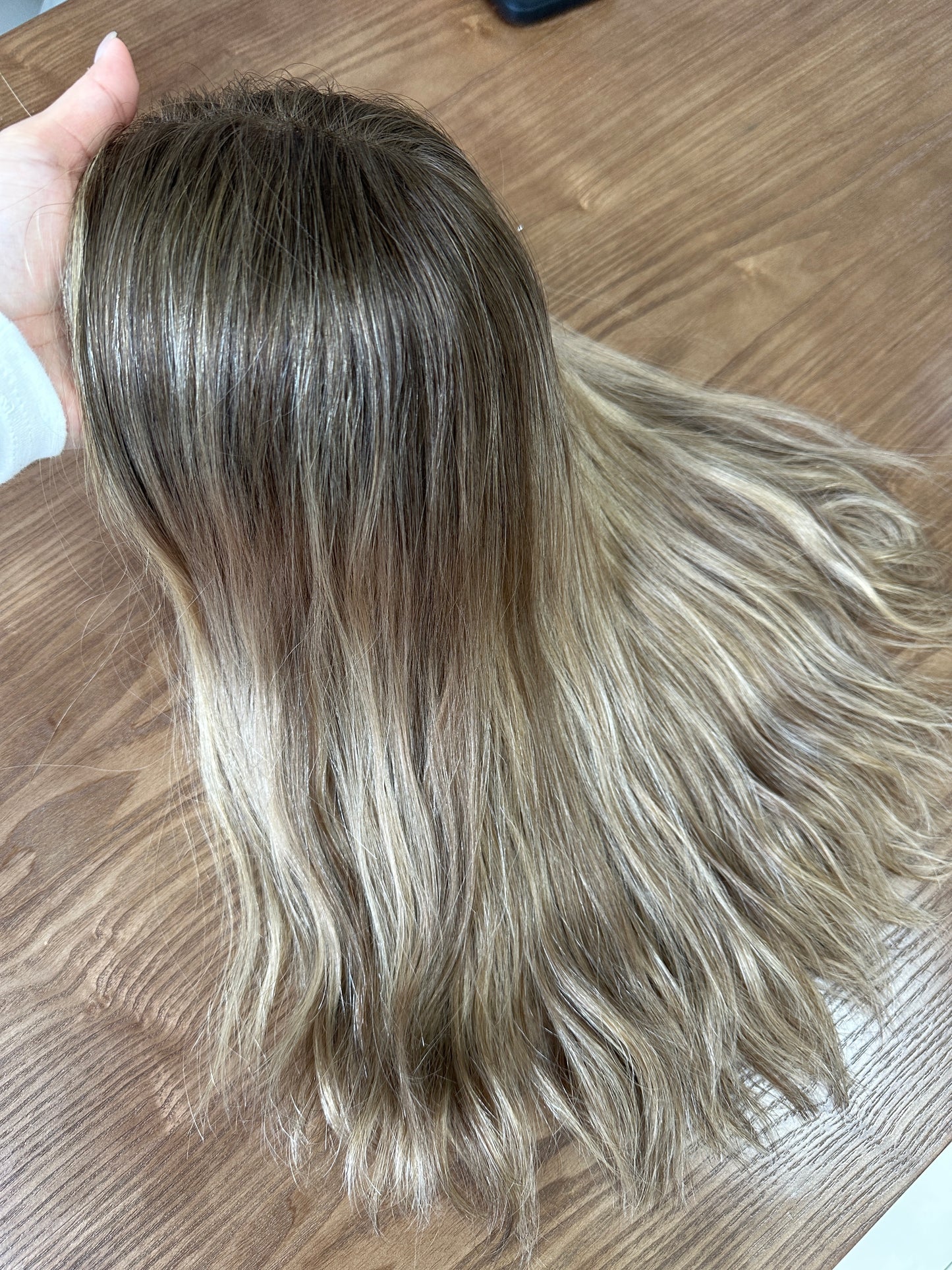 16 inch Slight Layer Color #B68 Natural Straight Lace Top Jewish Wig Sheitel