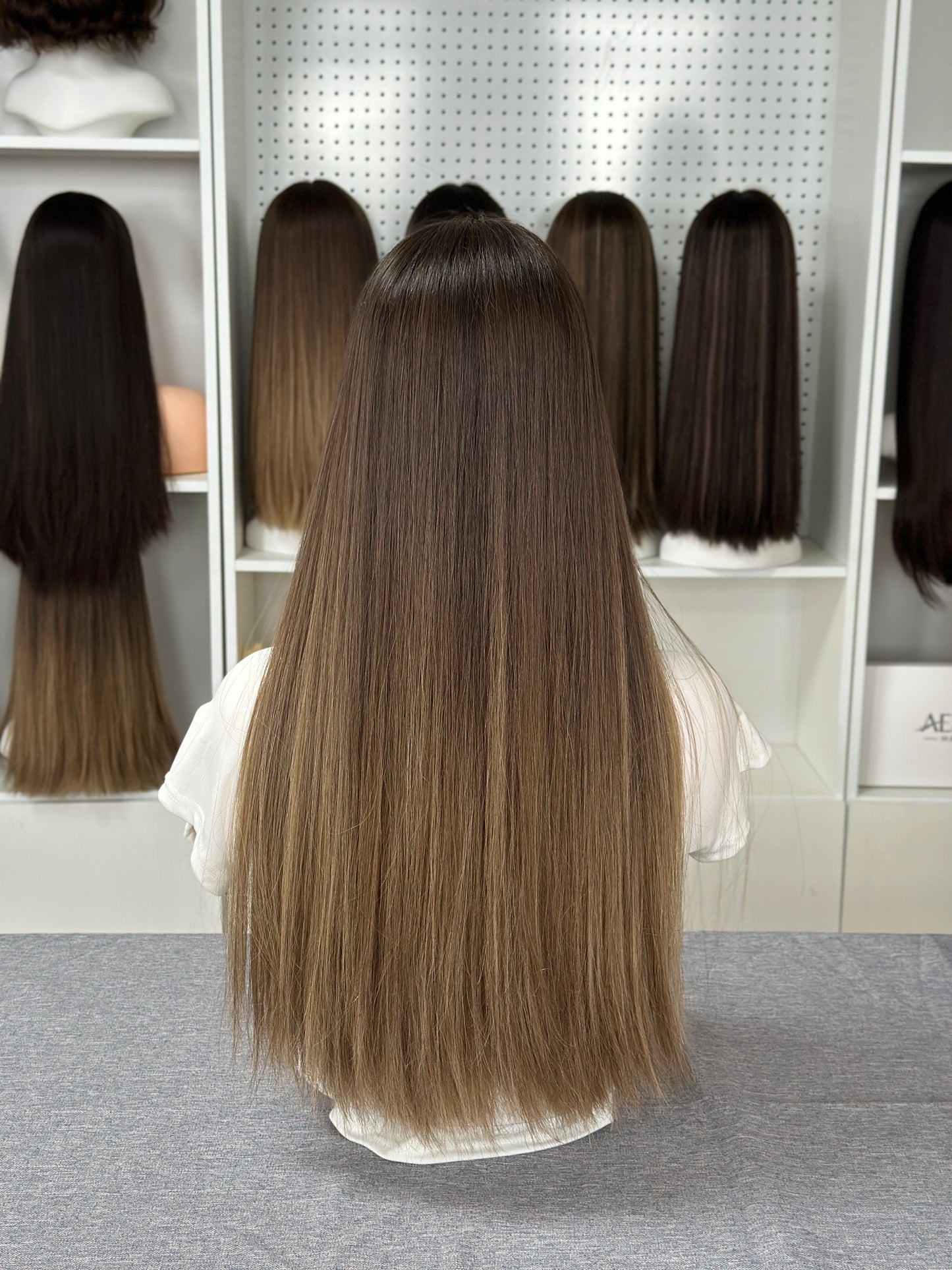 24 inch Slight Layer Color #B01 Straight Brazilian Hair Lace Top Jewish Wig Sheitel