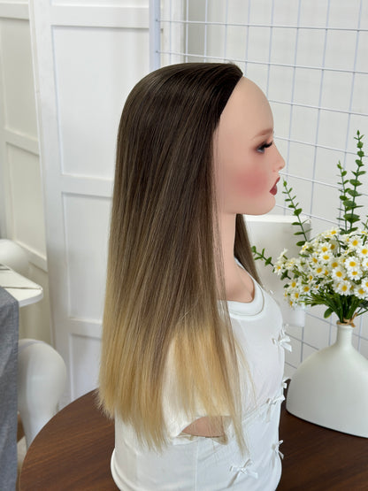 20 inch Straight Color #B02 Slight Layer Brazilian Hair Bandfall Jewish Kosher Wig Sheitel