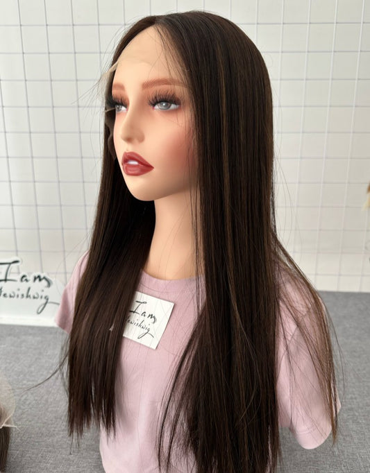 #4/8 Lace Top Wig 22inches Slight Layer Natural Straight Hair