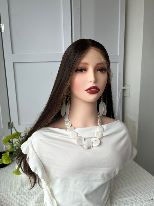 Lace Top Wig 22inch Slihgt Layer-baby hair