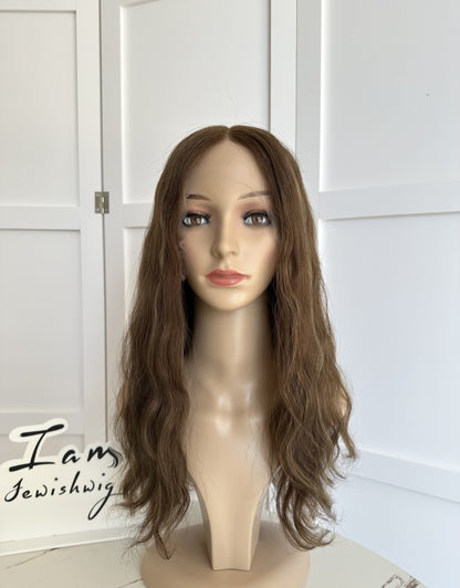 Light Brown With Highlight Wavy 20inch Slight Layer HD Lace Top Wig