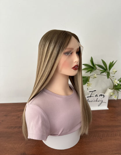 Light Brown 20inch Slight Layer HD Lace Top Wig
