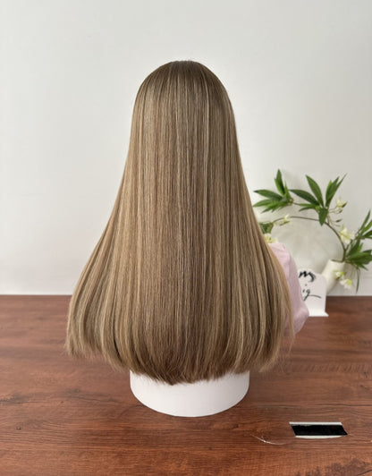 Light Brown 20inch Slight Layer HD Lace Top Wig