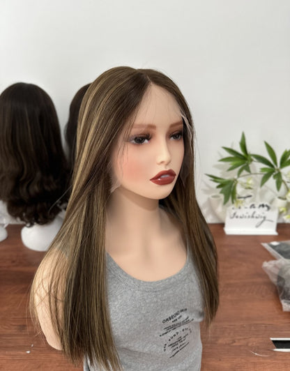 #6 With Highlight 20inch  Slight Layer HD Lace Top Wig