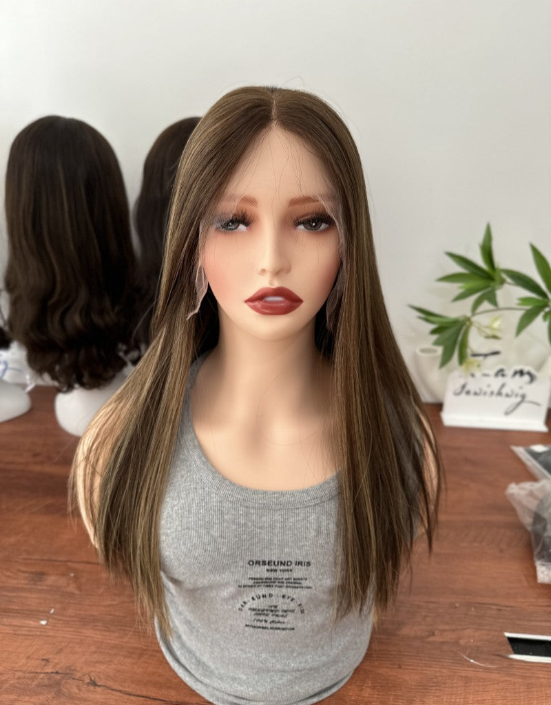 #6 With Highlight 20inch  Slight Layer HD Lace Top Wig