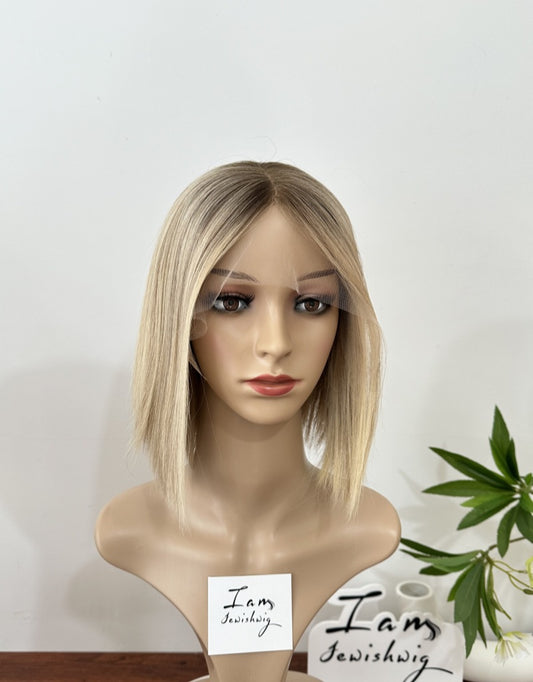 #8002 12inch No Layer HD Lace Top Wig