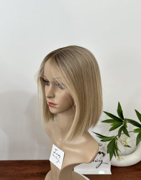 #8002 12inch No Layer HD Lace Top Wig