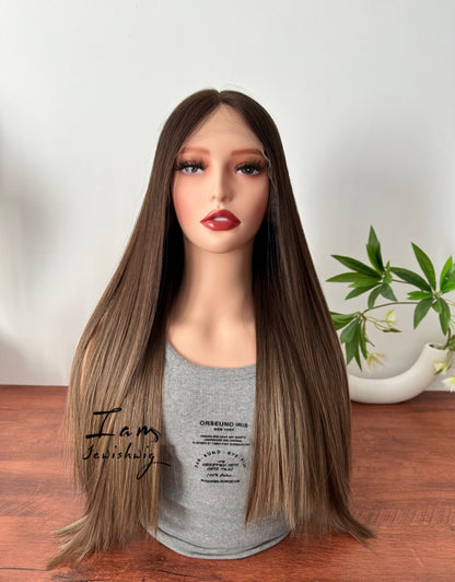 Medium Brown 24inch Slight Layer HD Lace Top Wig