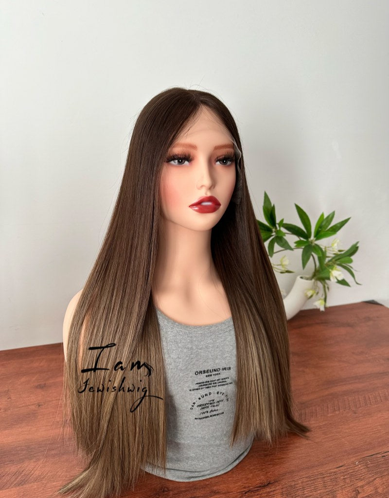 Medium Brown 24inch Slight Layer HD Lace Top Wig