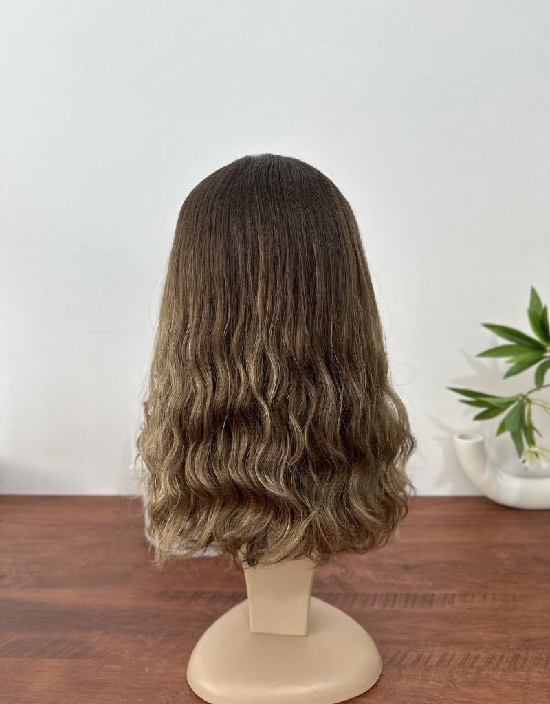 #4B10 Wavy 16inch Slight Layer HD Lace Top Wig