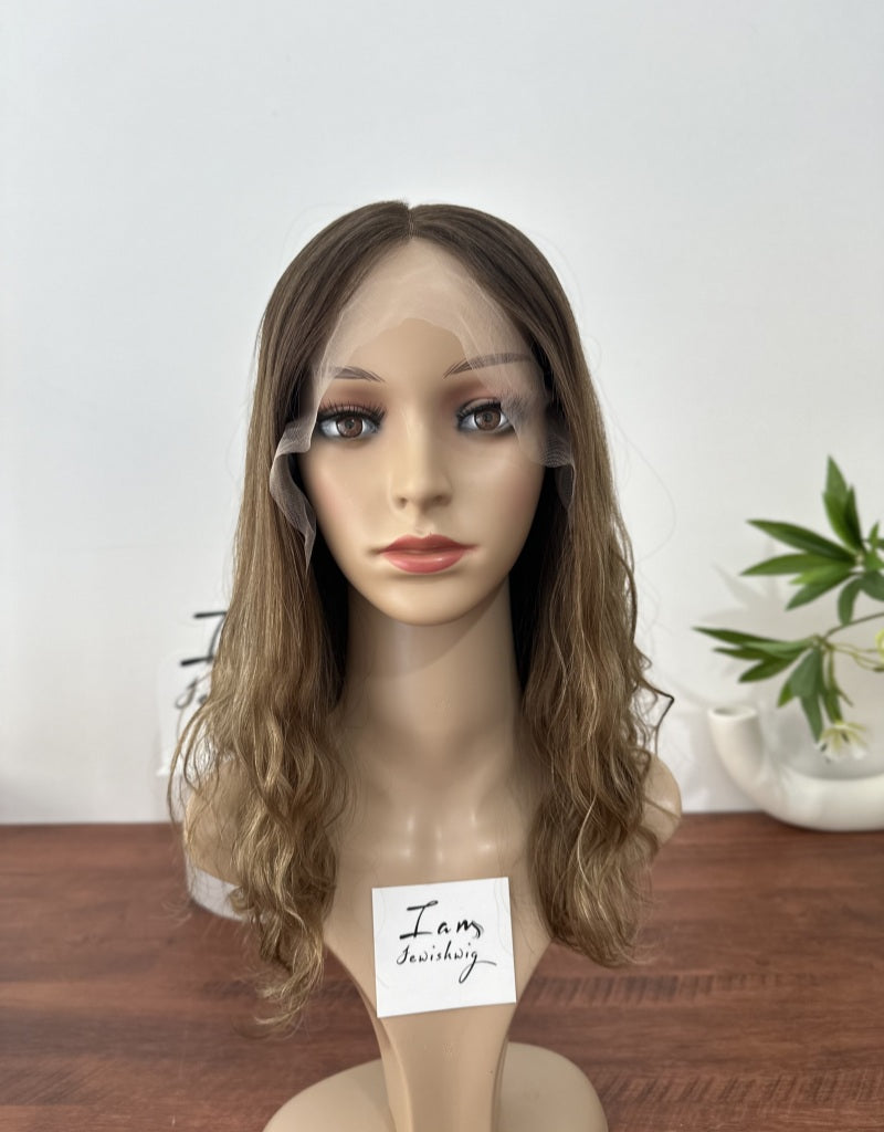 #4B10 Wavy 16inch Slight Layer HD Lace Top Wig