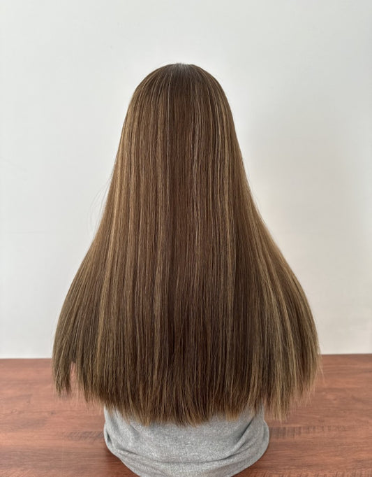 #6 With Highlight 20inch  Slight Layer HD Lace Top Wig
