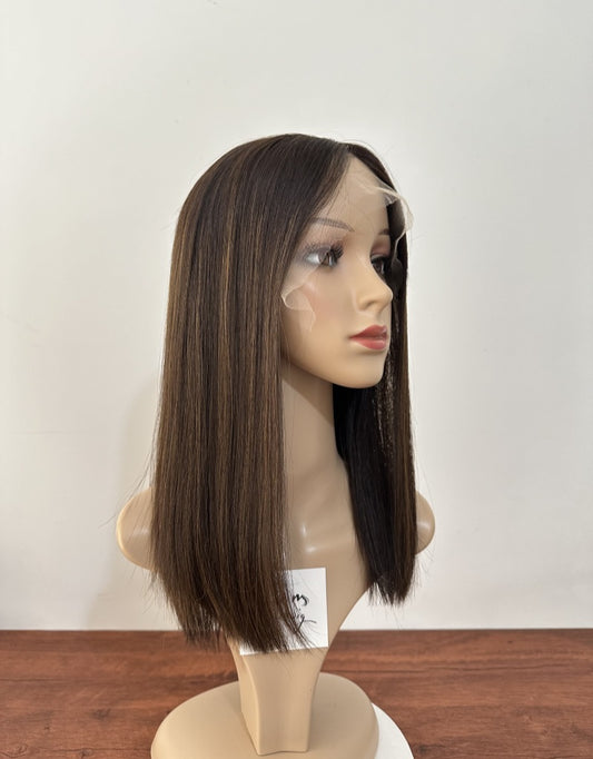 #4with Highlight 16inch HD Lace Top Wig