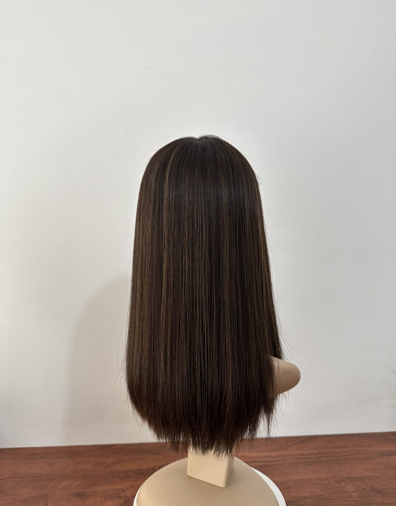 #4with Highlight 16inch HD Lace Top Wig