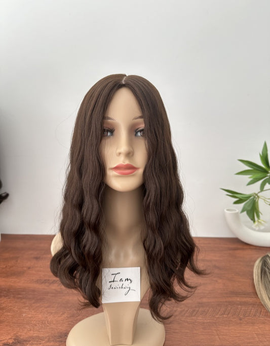 #6/8 Wavy 18inch No Layer Silk Top Wig