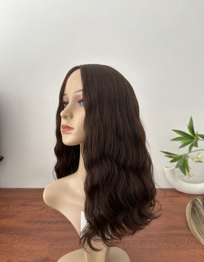 #6/8 Wavy 18inch No Layer Silk Top Wig