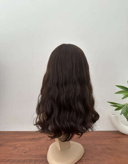 #6/8 Wavy 18inch No Layer Silk Top Wig