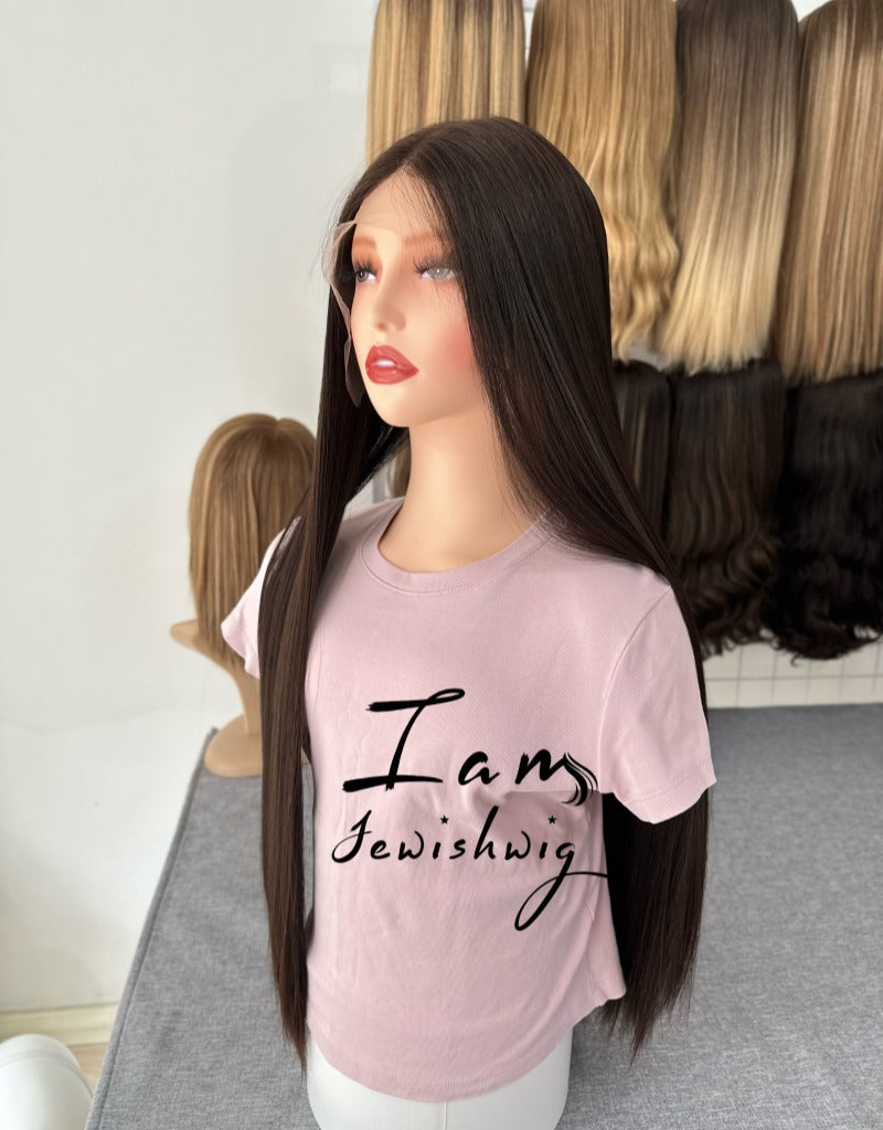 Dark Brown 30inch Small Layer HD Lace Top Wig