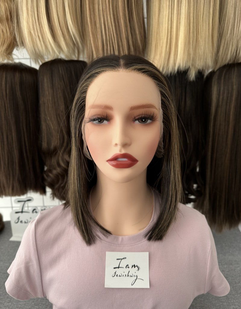 #4 With Highlights 12inch No Layer HD Lace Top Wig