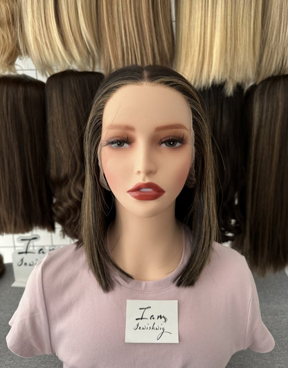#4 With Highlights 12inch No Layer HD Lace Top Wig