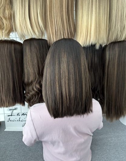 #4 With Highlights 12inch No Layer HD Lace Top Wig