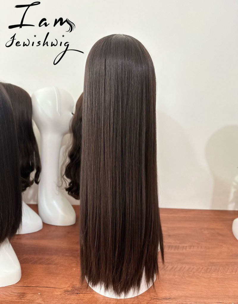 Natural Color 26inch Slight Layer Silk Top Wig